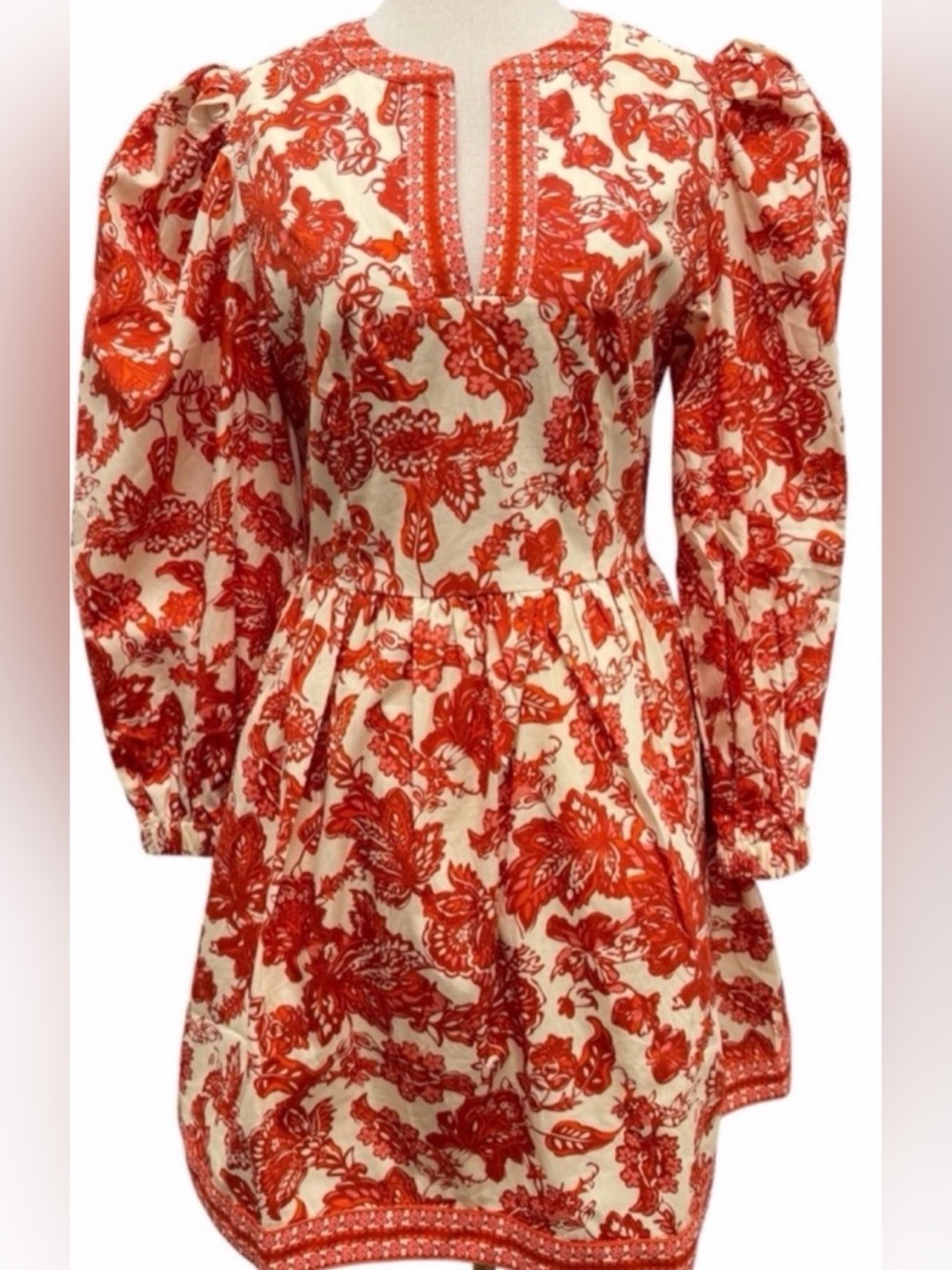 Avara Red Floral Long Sleeve MiniDress